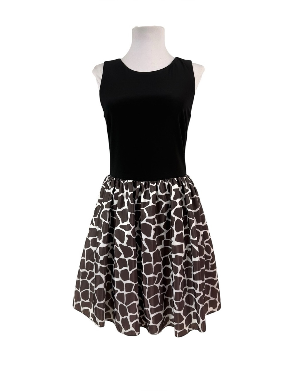 Aidan Mattox Size 6 Mini Cocktail Dress Giraffe Swing Animal Tulle Stretch